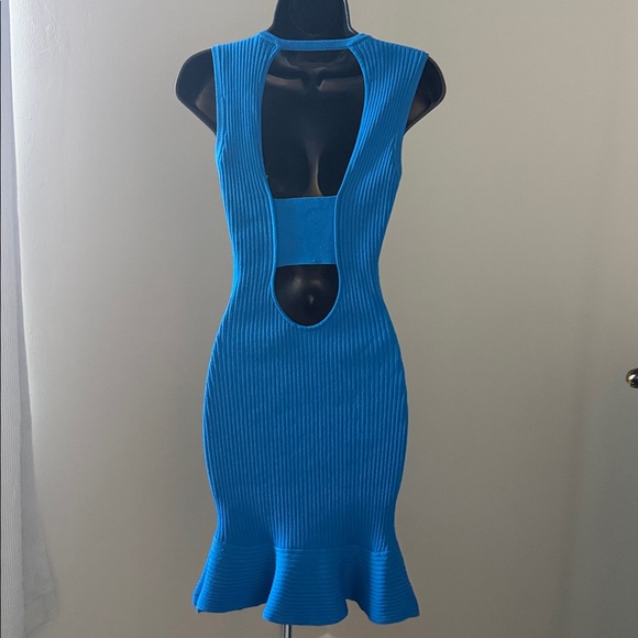 PARKER Lynn Ruffle Skirt Knit Dress Women's Size XS Blue - Picture 6 of 16